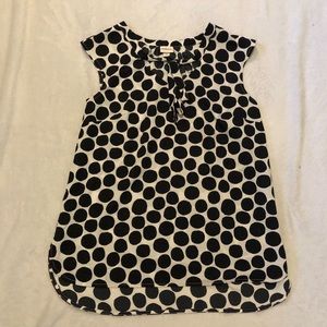 Polka Dot Neck Tie Blouse
